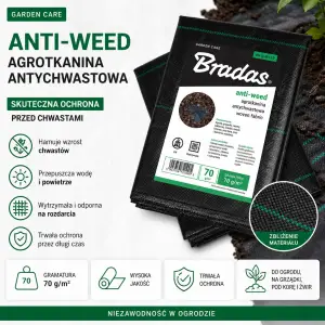AGROTKANINA 1,1x10m 70g NA CHWASTY MATA ANTYCHWASTOWA POD KORĘ KAMIEŃ UV
