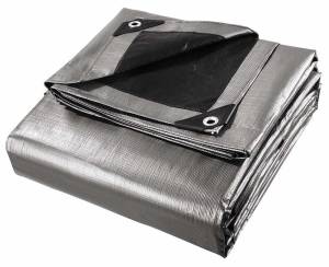 Plandeka Bardzo Mocna Srebrno-Czarna 3x5 260g